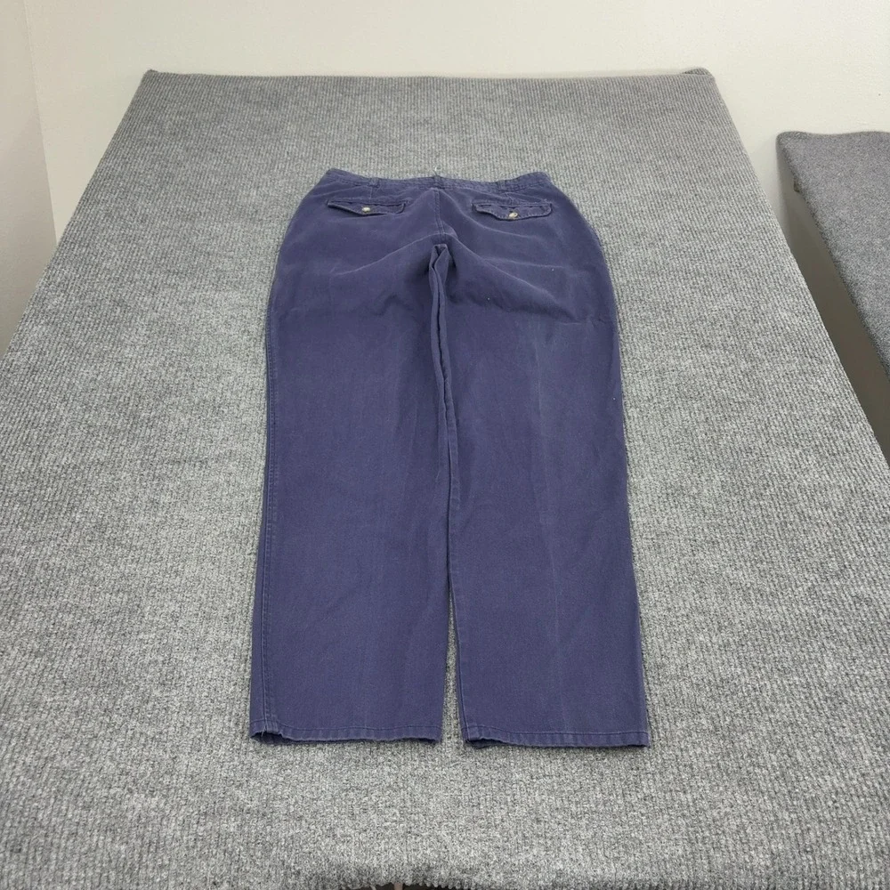 Vintage Bugle Boy Pants Men 34 Blue Cotton Pleated Chino Trousers Classic Casual